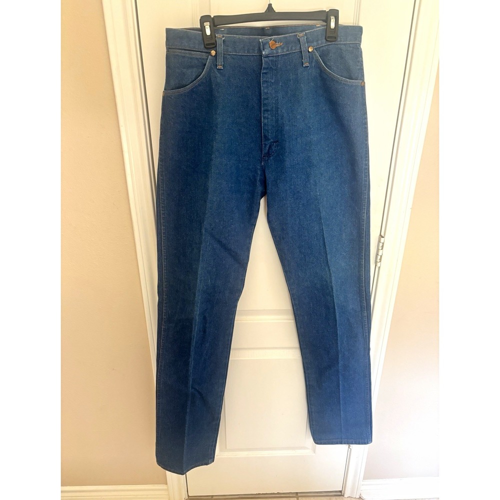 VTG 90s Wrangler 13MWZ Cowboy Cut Denim Jeans 36X40 Made in USA Heavy Straight